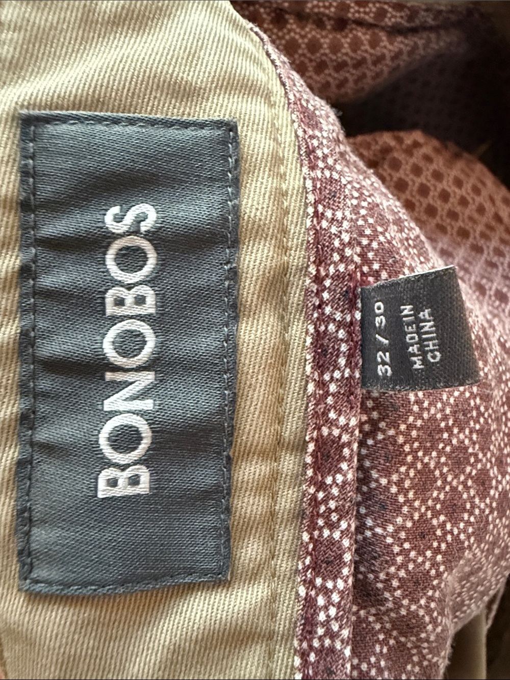 Bonobos 100% Cotton Slim Stretch Chinos in Light Khaki - Picture 3 of 4